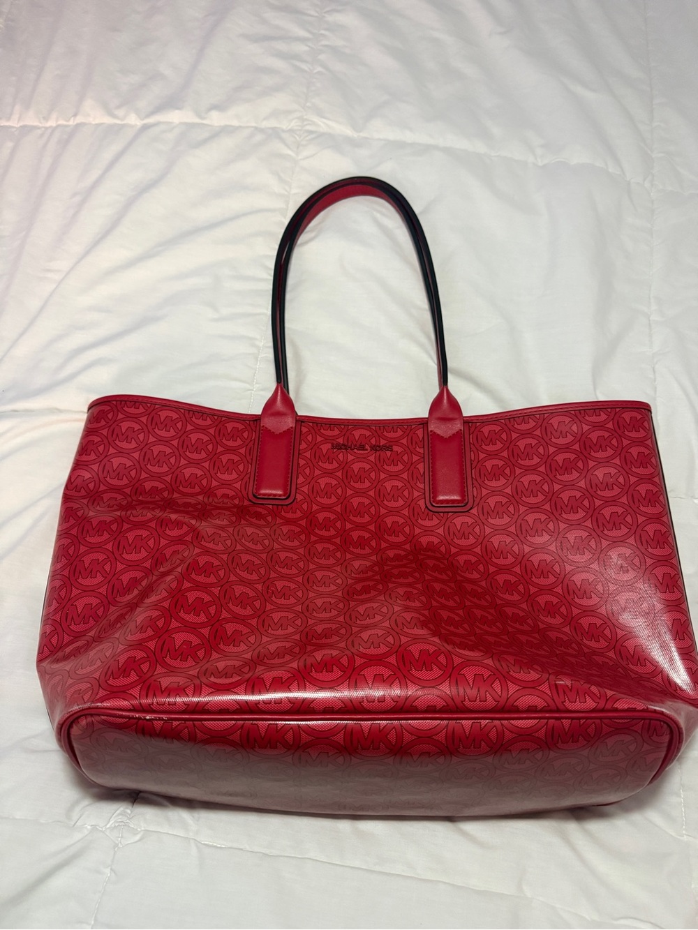 Michael Kors Red MK Monogram Tote